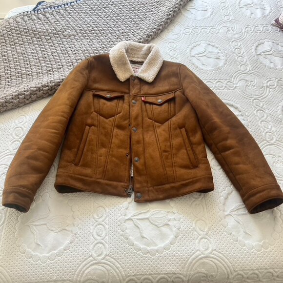 Levi's® Sherpa Sherpa Zip Front Trucker Jacket - Brown - Picture 5 of 10